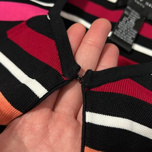 NWOT AUGUST Silk Knits Pink Orange Striped Cardigan Size X Large High Quality - Picture 6 of 12